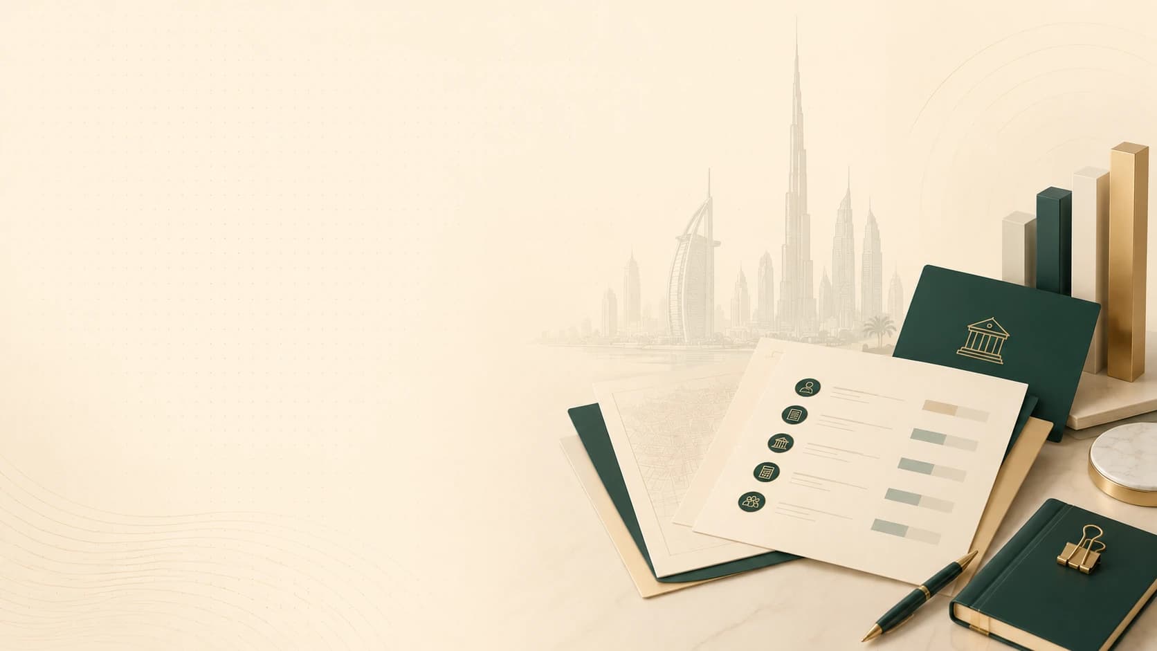 Illustration representing how to start a small business in Dubai